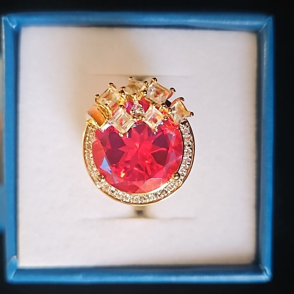 GP Happy Hour Collection Volcanic Quartz and Multi-gemstone enameled ring